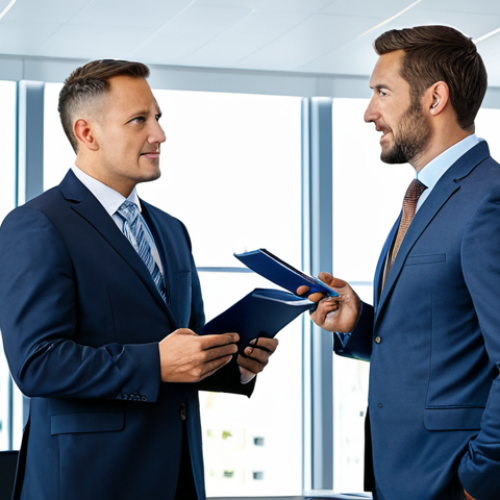 보험중개사와 관련된 성공적인 실무 사례 - **

"A professional insurance agent in a modest business suit, explaining an insurance policy to a c...