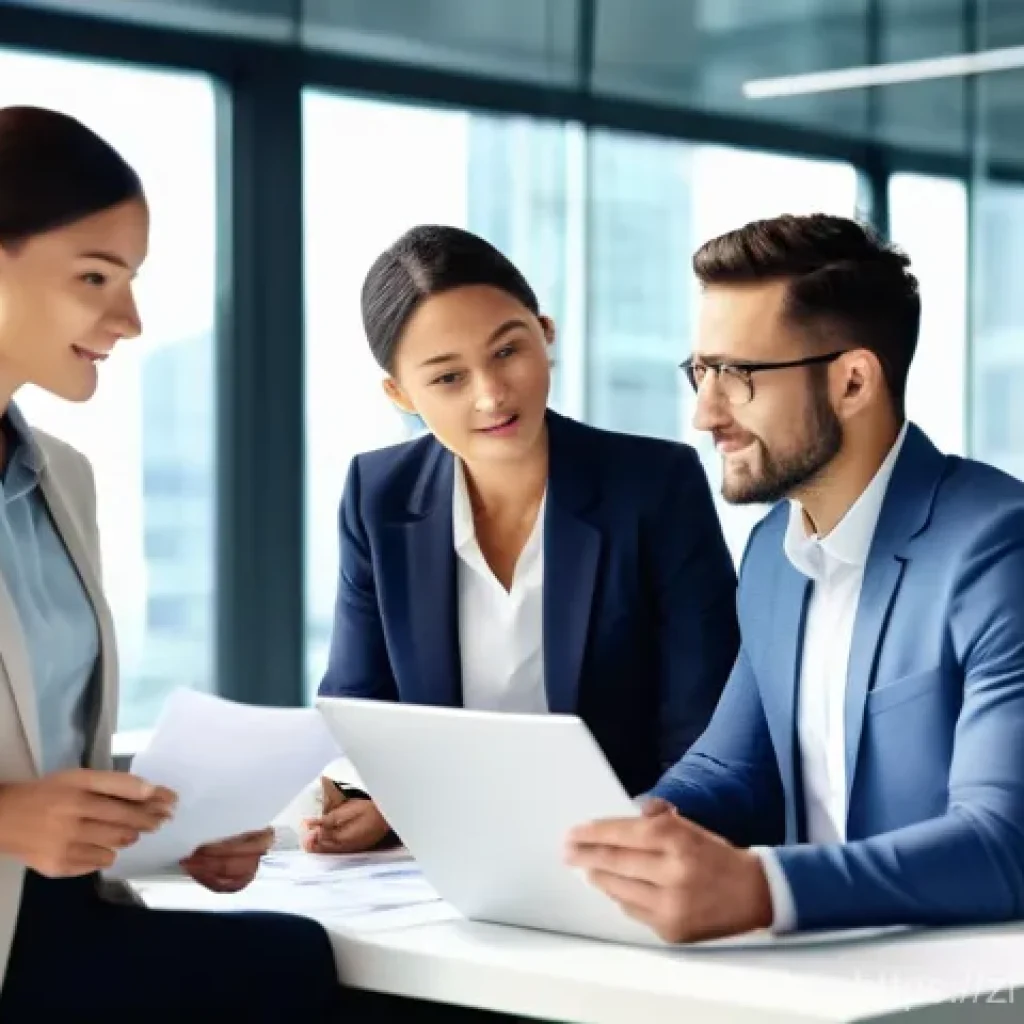 보험중개사와 관련된 최신 법률 - **Prompt:** A diverse group of professional insurance brokers, both male and female, in a bright, mo...