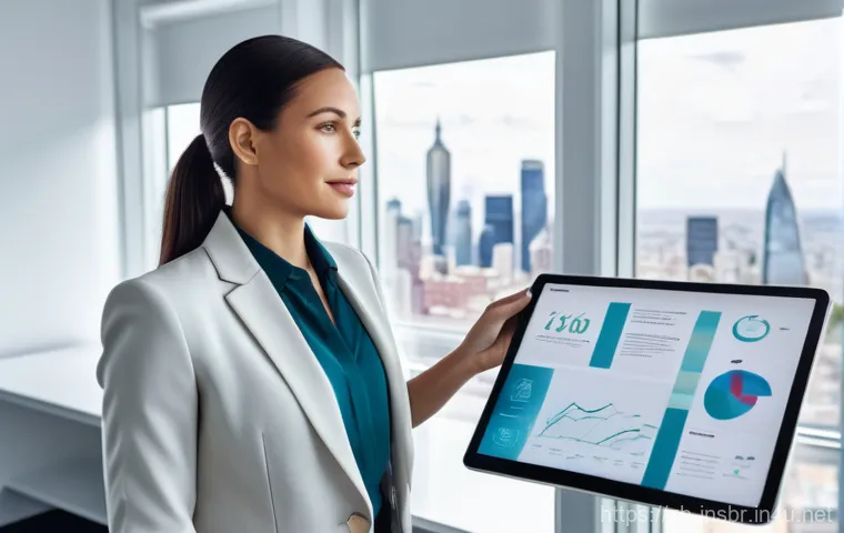 보험중개사와 관련된 최신 보험 기술 성공 사례 - **"A professional and friendly female insurance broker in her early 30s, wearing a sharp business bl...