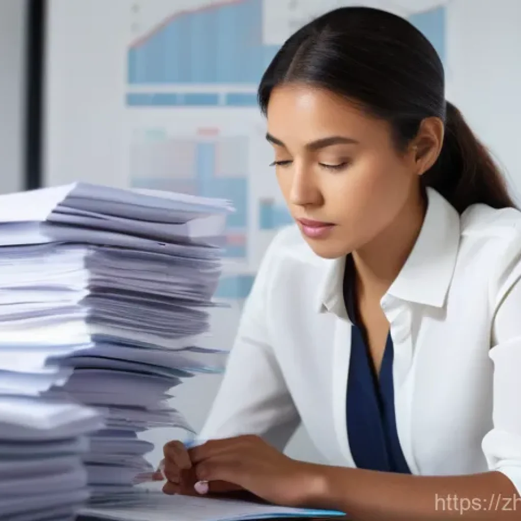 보험중개사와 협상 기술의 중요성 - **Prompt:** A focused professional woman in her early 30s, dressed in smart casual attire, sitting a...