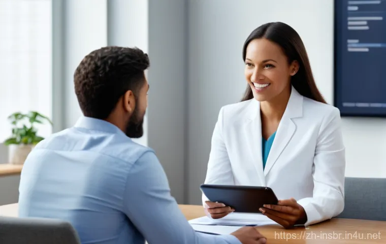 보험중개사와 협상 기술의 중요성 - **Prompt:** A diverse group of people (two adults, one male, one female, both in their late 30s, and...