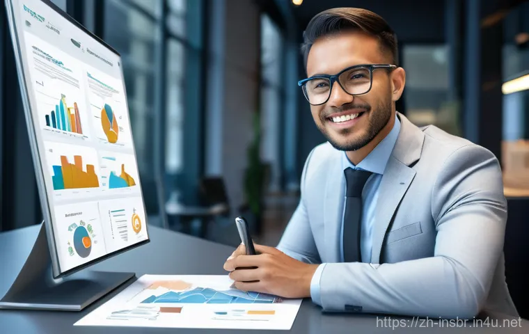 보험중개사 시험 이후 업무 적응 사례 - **Image Prompt 1: From Theory to Market Insight**
    "A confident and insightful professional insur...