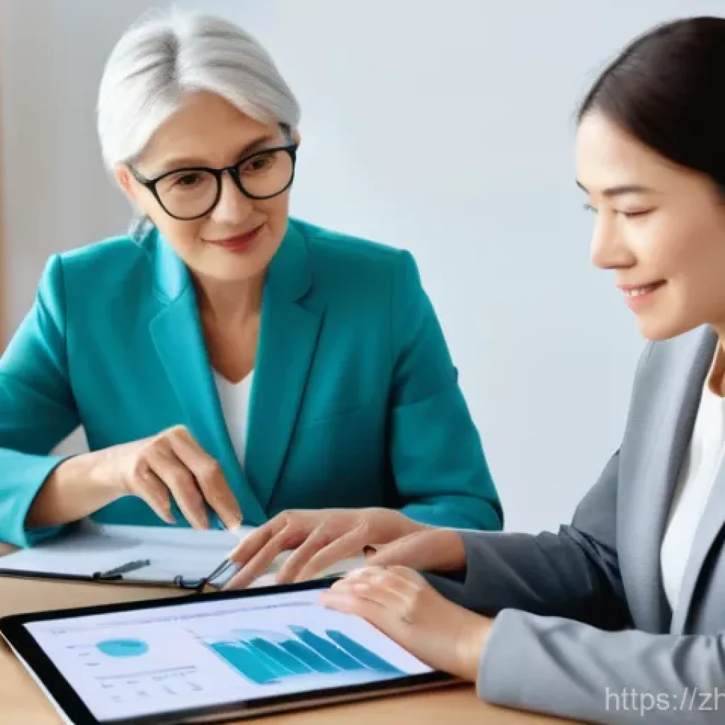 보험중개사 시험 이후 전문성 강화 전략 - **Prompt:** A professional and empathetic female insurance expert, dressed in a smart business suit,...