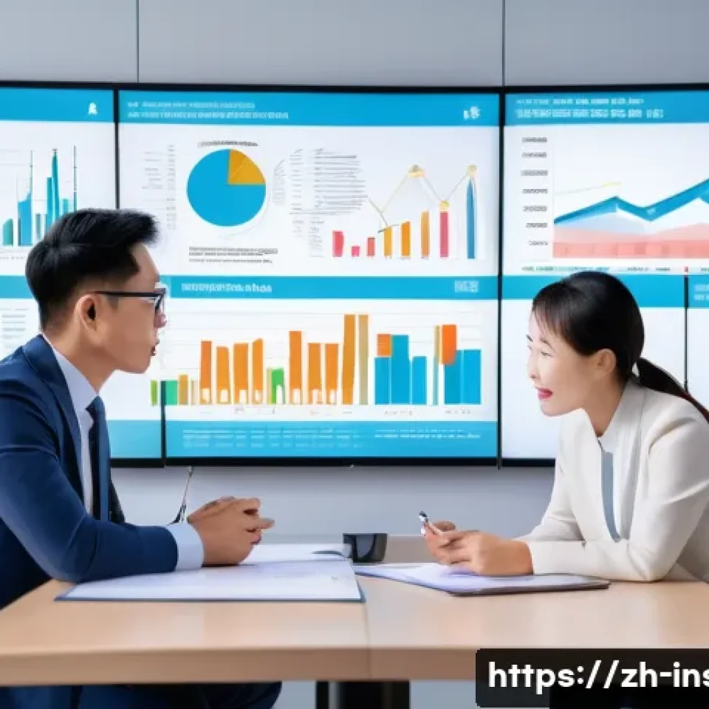 보험중개사와 관련된 자주 묻는 질문 - A professional insurance agent consulting with a young Chinese family in a modern office setting, su...