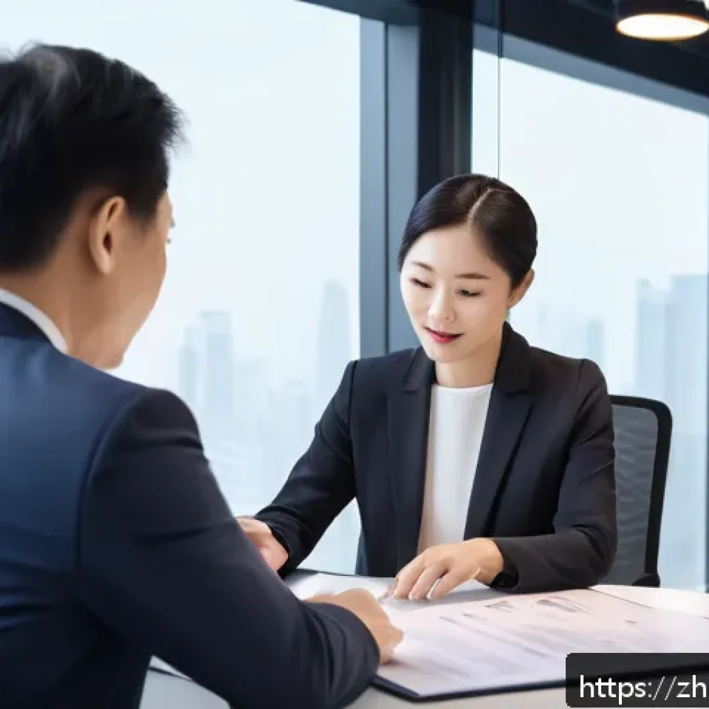 보험중개사와 관련된 실무 사례 연구 - A professional insurance broker in a modern office setting, carefully explaining detailed insurance ...