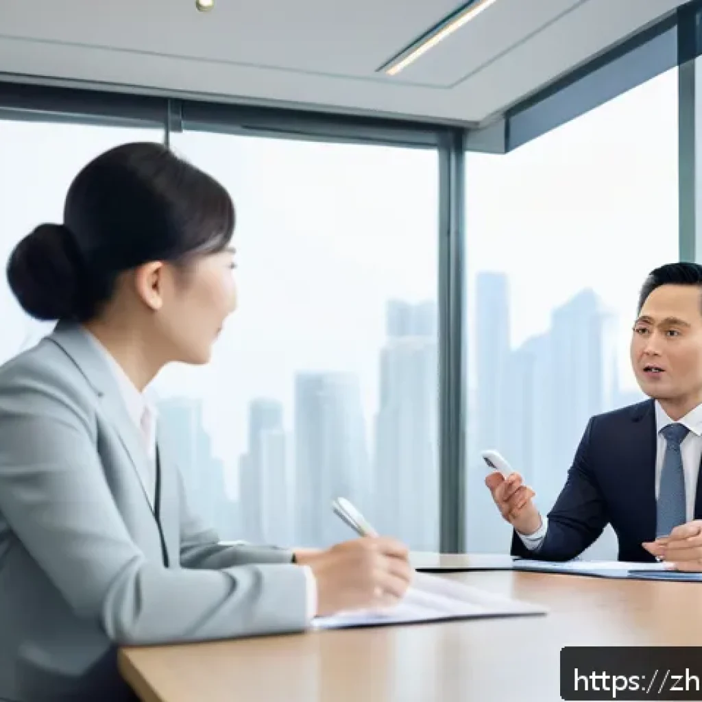 보험중개사로서 가장 보람찼던 경험 - A professional insurance agent attentively listening and sincerely communicating with a middle-aged ...